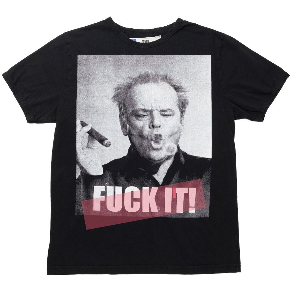 Jack Nicholson w/ Cigar F*@K It black white print tshirt Free Banana Men's Med